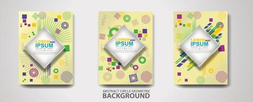 Covers templates set with trendy geometric patterns and memphis elements. Modern design vector