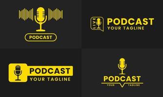 Professional Podcast Logo Icon, Podcast Radio Icon Bundle. vector