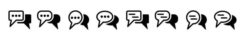 conjunto de iconos de comunicación social vectorial línea de burbujas de voz. hablar chat conversación diálogo símbolos vector