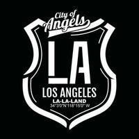 LA Los angeles element of men fashion and modern shield city in typography graphic design.Vector illustration. vector