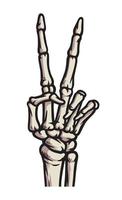 peace sign skeleton hand illustration vector