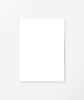 Empty white paper sheet on a table. Vertical vector mockup