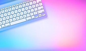 Computer keyboard. 3d vector banner with copy space