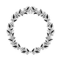 laurel wreath circular frame vector