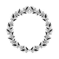 laurel wreath circular frame vector