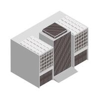 edificio isométrico gris vector