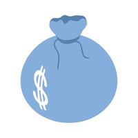 blue money bag vector