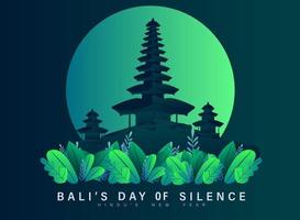 día de silencio de bali e ilustración de vector de año nuevo hindú, día nyepi de indonesia bali, hari nyepi