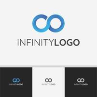 logotipo infinito y concepto de icono con ilustración vectorial de estilo moderno, símbolo infinito con cuatro tipos de color y fondo, signo infinito para empresa y otros vector