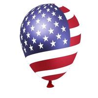 Balloon with USA flag pattern. vector
