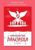hari kesaktian pancasila, fiesta indonesia día de pancasila ilustración. traducción 01 de octubre, feliz día de pancasila. adecuado para tarjetas de felicitación y pancartas vector