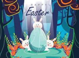 Happy Easter Day Vector Illustration for Poster Banner Flyer Template Greeting Invitation Website