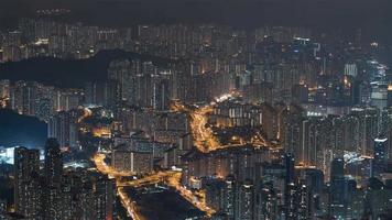 4 sequenza timelapse k di hong kong, cina - edifici di notte video