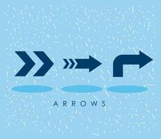three blue arrows vector