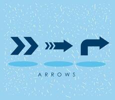 three blue arrows vector