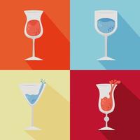 Iconos de bebidas de cuatro vasos vector