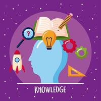 profile with knowledge icons vector