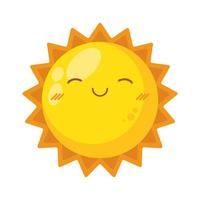 summer sun kawaii style vector