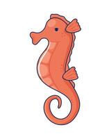 pink seahorse animal vector