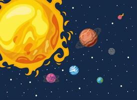 sun and planets vector