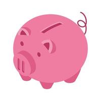 piggy savings pink vector