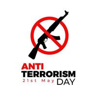 Stop Terrorism, Anti Terrorism Day vector