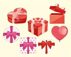 seven valentines day icons vector