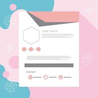 curriculum vitae pink template vector