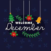 welcome month december vector