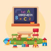 kindergarten classroom scene vector