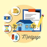 house and mortgage loan icons vector