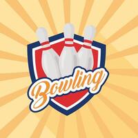 bowling emblem with pines vector