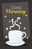 good morning lettering card vector