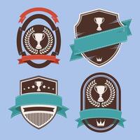 four retro style labels vector