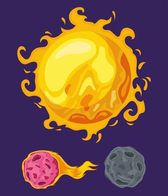 space universe three icons