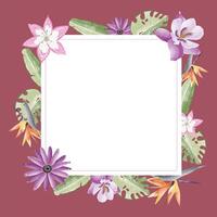 exotic flower in frame vector