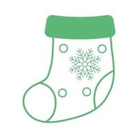 christmas sock with snowflake vector