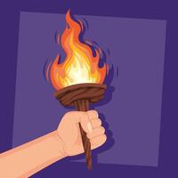 hand with torch vector