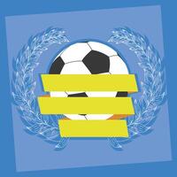 wreath with soccer balloon vector