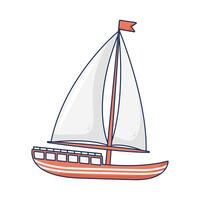 retro nautical sailboat vector