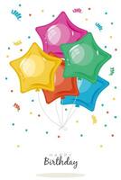 happy birthday postcard vector