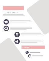 pink curriculum vitae template vector