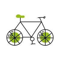 bicicleta verde ecología vector