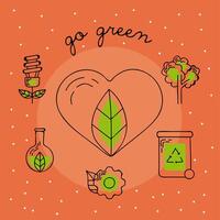 go green postcard vector