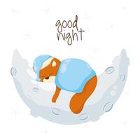 good night lettering vector