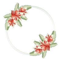 circular frame with flowers vector