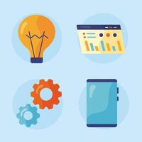 four start up icons vector