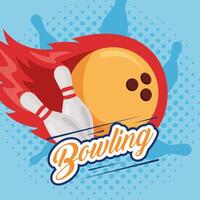 bowling pines and ball vector