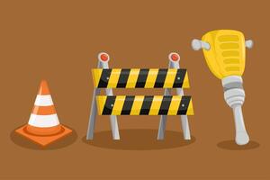 three under construction icons vector