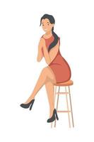 woman seated in chair vector